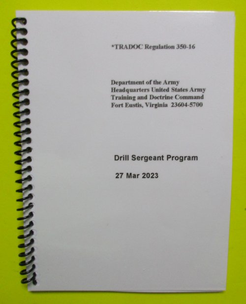TRADOC Reg 350-16, Drill Sergeant Program - 2023 - mini size - Click Image to Close
